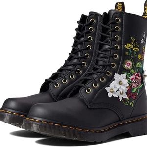 Dr. Martens Women's 1490 Floral Bloom Leather Vonda Butterfly Mid-Calf Floral